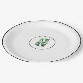 Assiettes En Carton Eucalyptus greenery elegant paper plates (Angle)