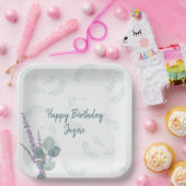 Assiettes En Carton Eucalyptus Lavender Botanique fête d'anniversaire (Fête)