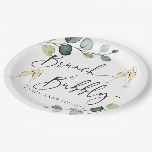 Assiettes En Carton Eucalyptus minimum Brunch et bulle (Angle)