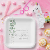 Assiettes En Carton Eucalyptus Mme Lesbian Mariage Plaques de papier (Fête)