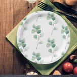 Assiettes En Carton Eucalyptus Motif vert<br><div class="desc">Eucalyptus Motif vert</div>