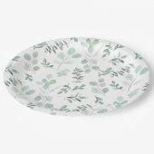 Assiettes En Carton Eucalyptus Party ou plaque de douche Mint (Angle)