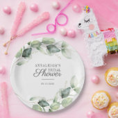 Assiettes En Carton Eucalyptus Script de verdure Fête des mariées bota (Fête)