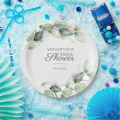 Assiettes En Carton Eucalyptus Script Verdure Botanique Fête de Mariag (Fête)