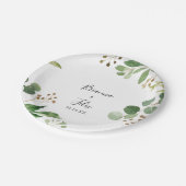 Assiettes En Carton Eucalyptus Simple Brown Mariage  Gâteau (Angle)