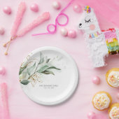 Assiettes En Carton Eucalyptus Verdure Aquarelle Mariage romantique (Fête)