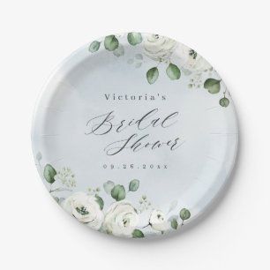 Assiettes En Carton Eucalyptus Verdure fleurie rustique nuptiale douch