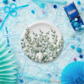 Assiettes En Carton Eucalyptus vert (Fête)