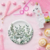 Assiettes En Carton Eucalyptus vert (Fête)