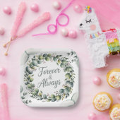 Assiettes En Carton Eucalyptus vert à la menthe (Fête)