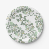 Assiettes En Carton Eucalyptus Vert Argent Dollar Gum Blossoms (Devant)