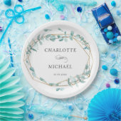 Assiettes En Carton Eucalyptus vert or (Fête)