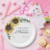 Assiettes En Carton Eucalyptus Vert Tournesol Floral (Fête)