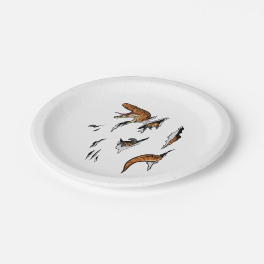Assiettes En Carton Évasion de vélociraptor (Angle)