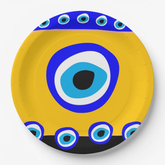 Assiettes En Carton Evil Eye Talisman & arabe Amulet /turc, grec (Devant)