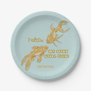 Assiettes En Carton Évolution du poisson drôle de poisson rouge