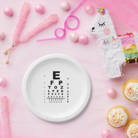 Assiettes En Carton Examen du graphique de test des yeux (Fête)