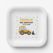 Assiettes En Carton Excavator Construction Birthday Paper Plates (Recto)