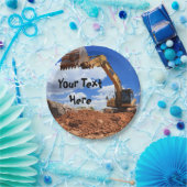 Assiettes En Carton Excavatrice de construction (Fête)