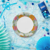 Assiettes En Carton Excellent motif avec chrysanthèmes (Fête)