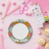 Assiettes En Carton Excellent motif avec chrysanthèmes (Fête)