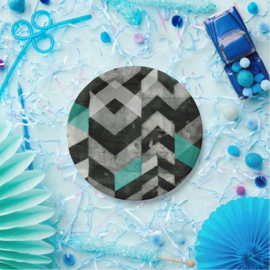 Assiettes En Carton Exclusion Chevron II (Fête)