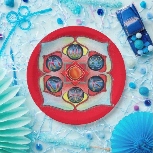 Assiettes En Carton Exemple de chakra de base sur un (Fête)