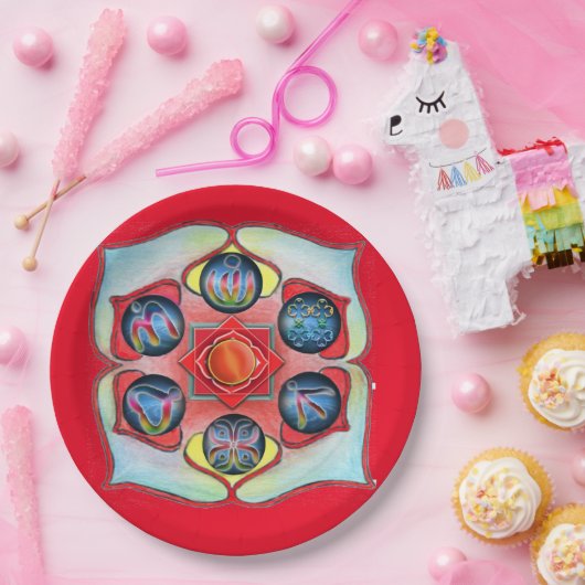Assiettes En Carton Exemple de chakra de base sur un (Fête)