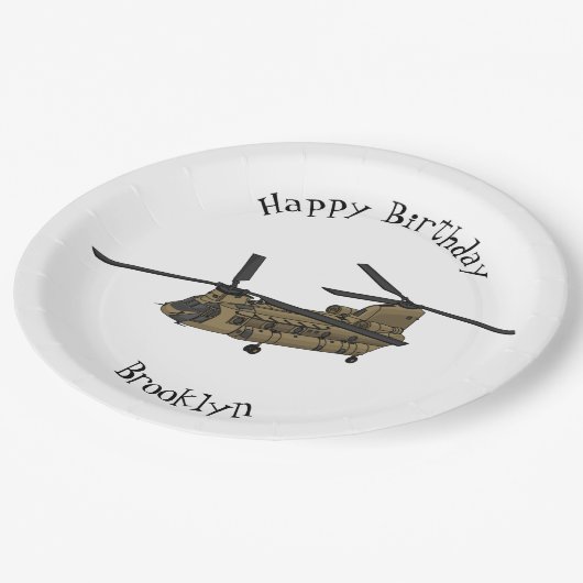Assiettes En Carton Exemple d'hélicoptère militaire Chinook (Angle)
