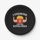 Assiettes En Carton Exercice Extra Fries - Drôle Exercice Fitness Meme (Devant)