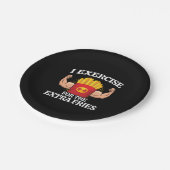 Assiettes En Carton Exercice Extra Fries - Drôle Exercice Fitness Meme (Angle)