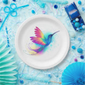 Assiettes En Carton Exotic Rainbow Hummingbird (Fête)