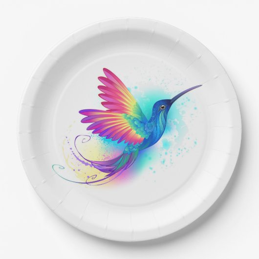 Assiettes En Carton Exotic Rainbow Hummingbird (Devant)