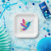 Assiettes En Carton Exotic Rainbow Hummingbird (Fête)