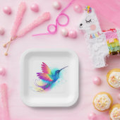 Assiettes En Carton Exotic Rainbow Hummingbird (Fête)
