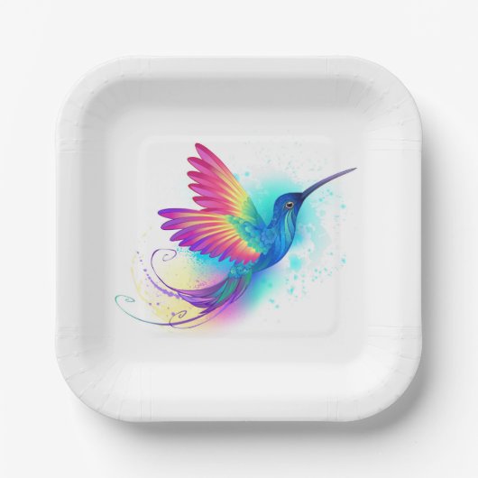 Assiettes En Carton Exotic Rainbow Hummingbird (Recto)