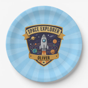 Assiettes En Carton Explorateur spatial futur