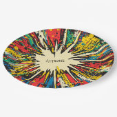 Assiettes En Carton Explosion d'art pop de style comique (2) (Angle)