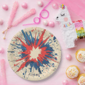 Assiettes En Carton Explosion d'art pop de style comique (5) (Fête)