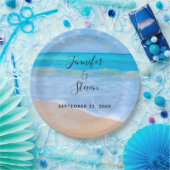 Assiettes En Carton Extraordinaire Beach Tropical Scene Photo Mariage (Fête)