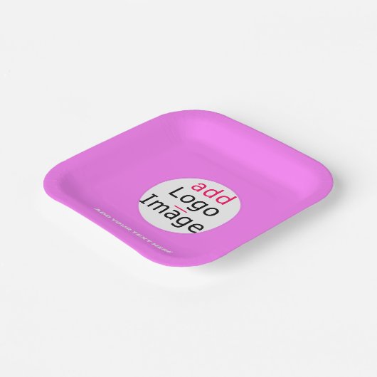 Assiettes En Carton Extravagante Entreprise Personnalisée Marque Rose (Angulaire)