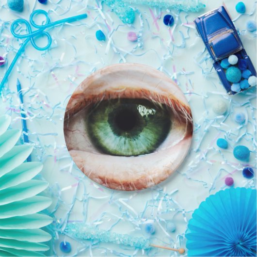 Assiettes En Carton Eyeball effrayant & Halloween Oeil Vert /Zombie éf (Fête)