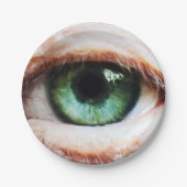 Assiettes En Carton Eyeball effrayant & Halloween Oeil Vert /Zombie éf (Devant)