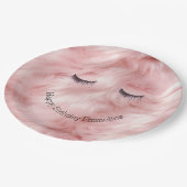 Assiettes En Carton Eyelashes Faux Fur Rose (Angle)