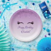 Assiettes En Carton Eyelashes noir élégant et Parties scintillant viol (Fête)