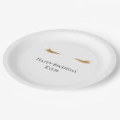 Assiettes En Carton Eyelashes Parties scintillant Glam Or (Angle)