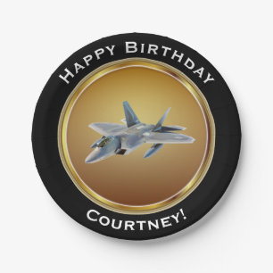 Assiettes En Carton F22 Raptor sur anniversaire d'or de Faux le joyeux