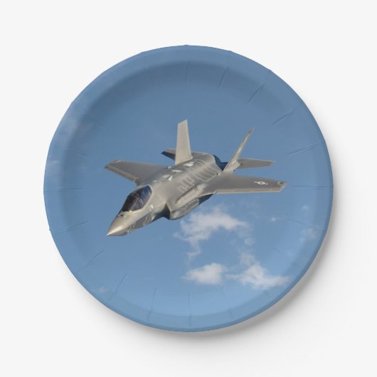 Assiettes En Carton F-35 Lightning II Panther Jet Fighter dans le ciel (Devant)