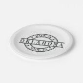 Assiettes En Carton Fabriqué en Oklahoma Round Stamp Oklahoman Okie (Angle)