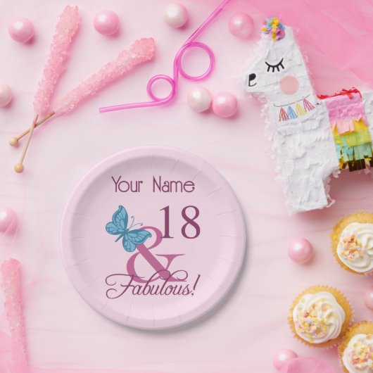 Assiettes En Carton Fabuleux 18e anniversaire (Fête)